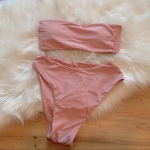 Pink Strapless Bikini